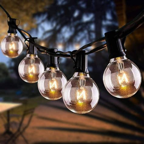 50FT LED G40 Globe String Lights, Shatterproof Outdoor Patio String Lights with 50+2 Dimmable Edison Bulbs, 50 Backyard Hanging Lights, Bistro Light Waterproof for Balcony Party Wedding Market
