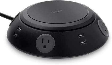 Belkin USB Power Strip Surge Protector - 4 AC Multiple Outlets & 8 USB Ports, 6 ft Long Heavy Duty Flat Plug Extension Cord for Home, Office, Travel, Computer Desktop & Charging Brick (1080 Joules)