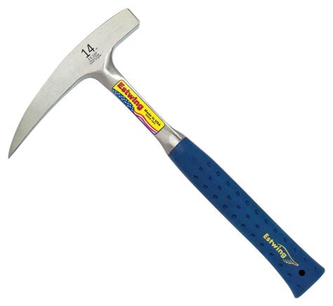 √ Estwing - E3-14P Rock Pick - 14 oz Geological Hammer with Pointed Tip & Shock Reduction Grip - E3-14P Blue