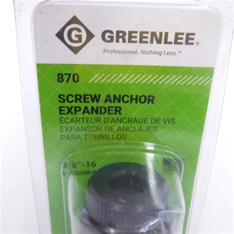Greenlee 870 Screw Anchor Expander For Caulking Anchor Size 3/8" - 16