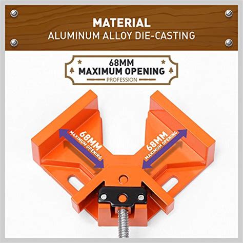 HORUSDY Corner Clamp, 90 Degree Right Angle Clamp, Aluminum Alloy, Corner Clamp for Woodworking, Carpenter, Welding, Engineering, Photo Framing