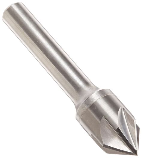 Big Sale KEO 55757 Solid Carbide Single-End Countersink, Uncoated (Bright) Finish, 3 Flutes, 82 Degree Point Angle, Round Shank, 1/2" Shank Diameter, 1" Body Diameter