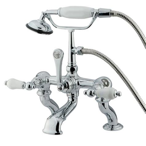 Kingston Brass CC411T8 Vintage Clawfoot Tub Faucet, 3-3/8-Inch Adjustable Spread, Brushed Nickel