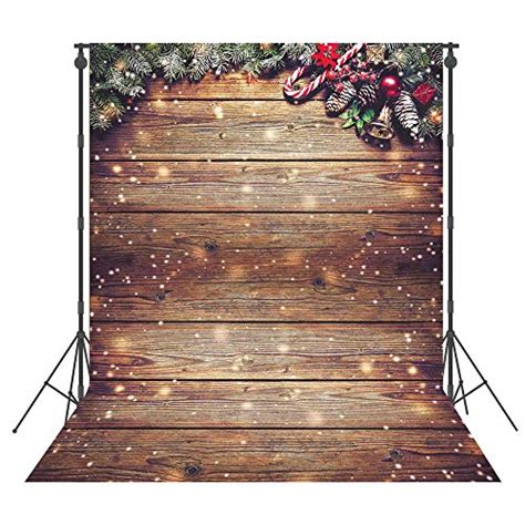 Msocio 8X10ft Durable Fabric Snowflake Glitter Christmas Rustic Wood Wall Photography Backdrop Xmas Wooden Floor Background for Christmas Birthday Party Kids Portrait Photo Studio Booth Props…