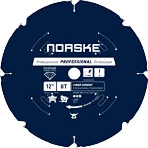 Norske Tools NCSBP284 12" 8 Tooth Polycrystalline Diamond (PCD) Hardie Fiber Cement Saw Blade