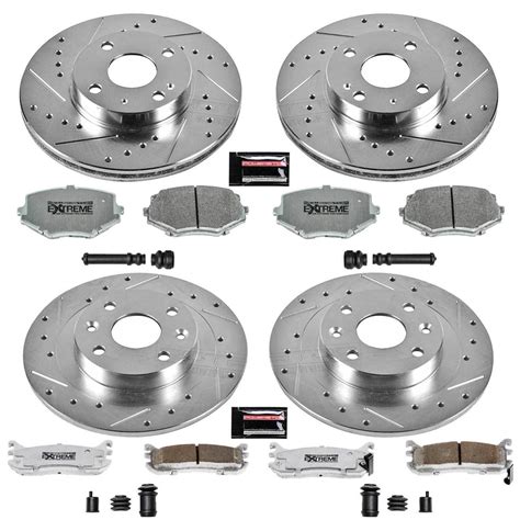 Power Stop K794-26 Front and Rear Z26 Carbon Fiber Brake Pads with Drilled & Slotted Brake Rotors Kit