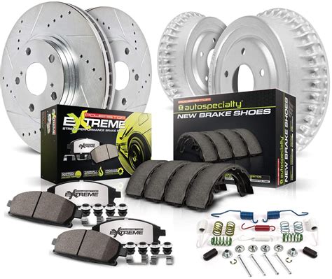 Power Stop K794-26 Front and Rear Z26 Carbon Fiber Brake Pads with Drilled & Slotted Brake Rotors Kit