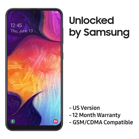 Samsung Galaxy A50 US Version Factory Unlocked Cell Phone with 64GB Memory, 6.4" Screen, Black, [SM-A505UZKNXAA]