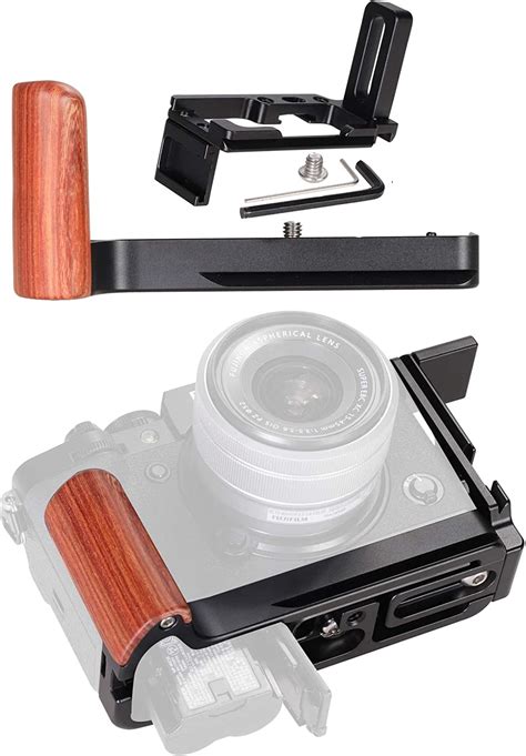 WEPOTO XT4-RL Hand Grip Quick Release Plate L Bracket QR Plate Compatible with Fujifilm X-T4 Camera -Aluminium Padauk