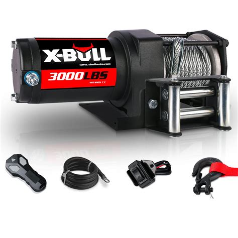 Best Seller X-BULL 12V 3000LBS/1360kg Electric ATV Winch 2 Remote Wireles Control Steel Cable Boat ATV Kit