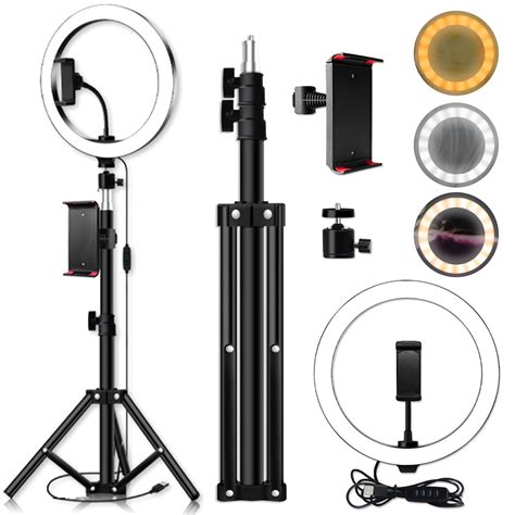 iFCOW LED Ring Light, 26cm LED Ring Light Dimmable LED Live Video Ring Light Set with Tripod Tablet Clip